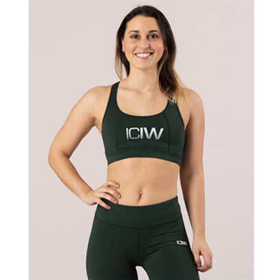 hunter green sports bra