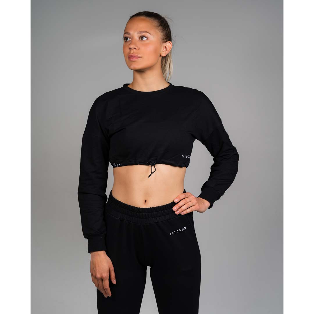 black crop sweater