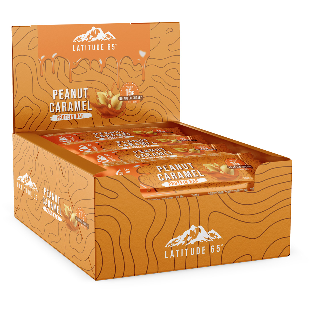 12 x Latitude 65 FILLED Proteinbar 45 g Peanut Caramel