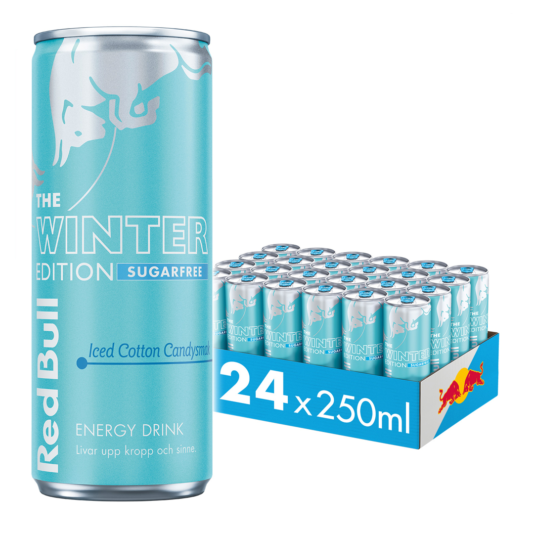 24 x Red Bull Energidryck Sockerfri 250 ml Winter Edition - Iced Cotton Candysmak