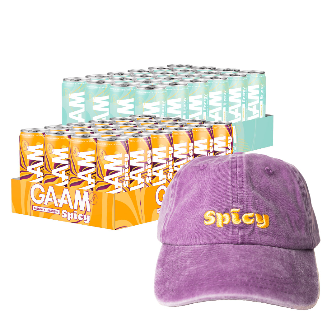 48 x GAAM Energy 330 ml + GAAM Spicy Vintage Cap