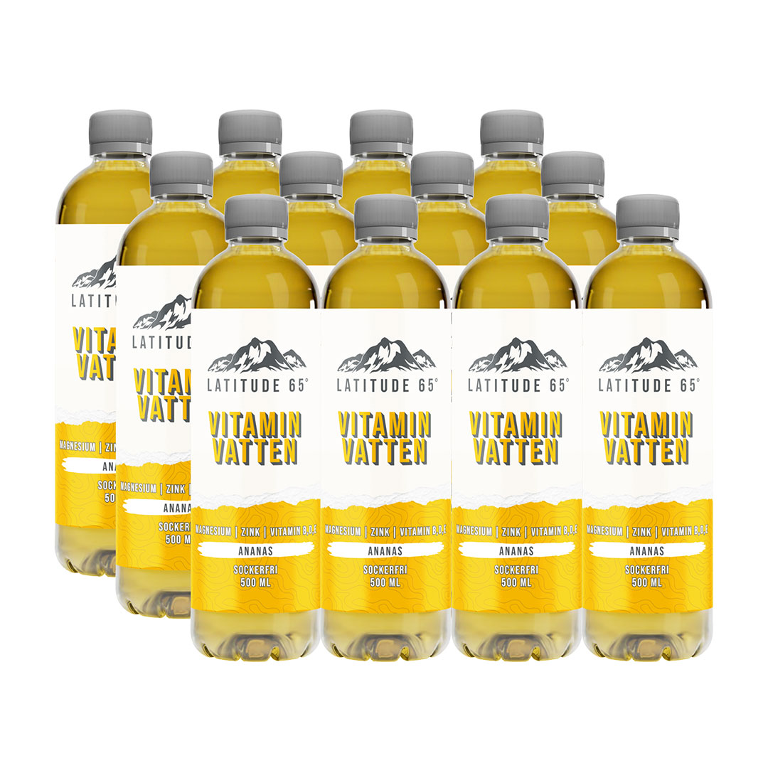 12 x Latitude 65 500 ml Vitaminvatten - Ananas