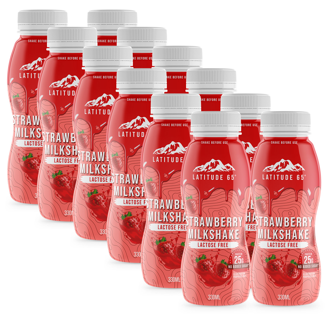 12 x Latitude 65 Milkshake 330 ml Jordgubb