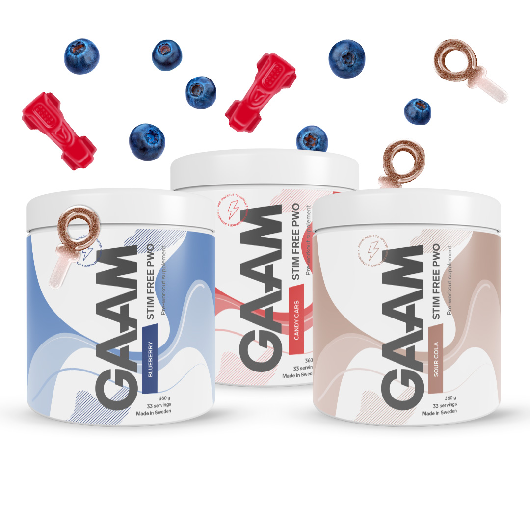 3 x GAAM Stim Free PWO 360 g