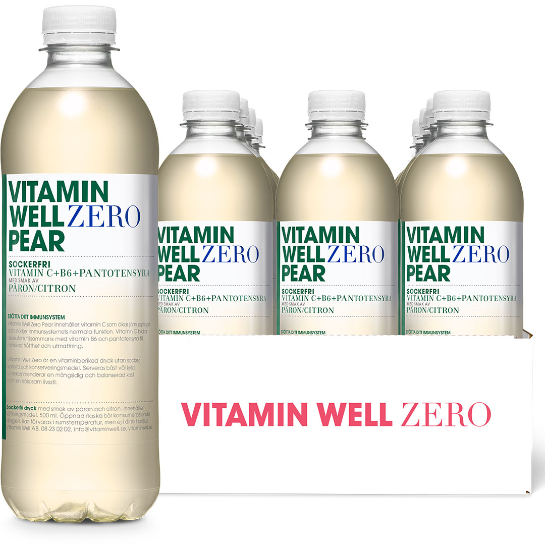 12 x Vitamin Well Zero 500 ml Pear