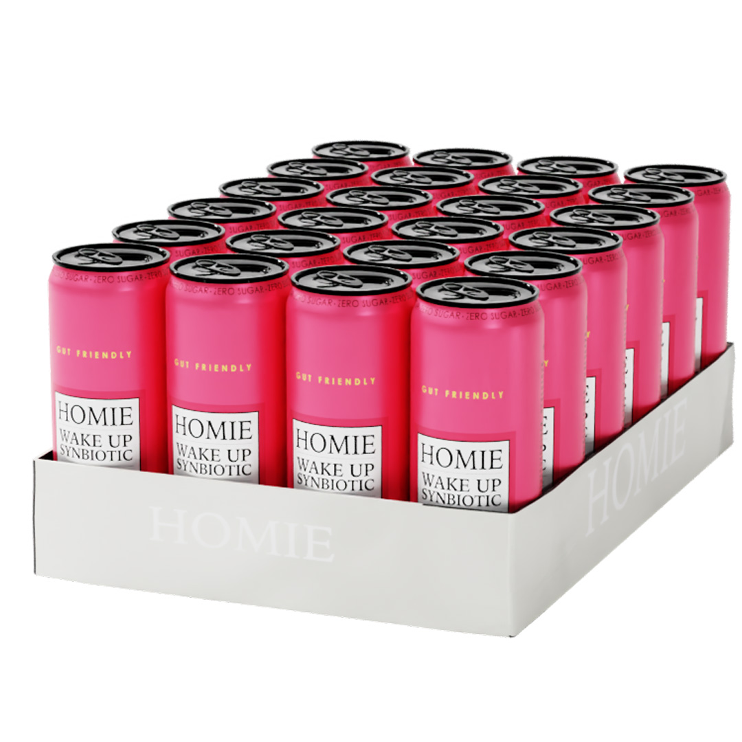 24 x Homie Wake Up Synbiotic 330 ml Strawberry Lemonade