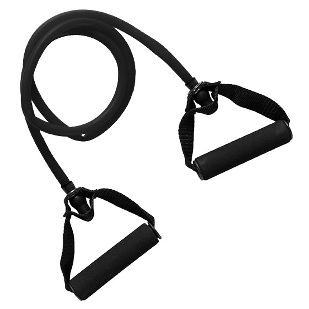 Svart Virtufit Resistance Cable Strong träningsband med vadderade handtag för mångsidig styrketräning.