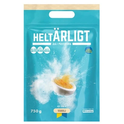 HeltÄrligt Äggpulver 750 g i en turkos påse med smak av vanilj., bild 2 av 3