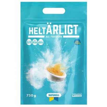 HeltÄrligt Äggpulver 750 g i en turkos påse med ägg- och pulvermotiv för smaken Naturell., bild 3 av 3