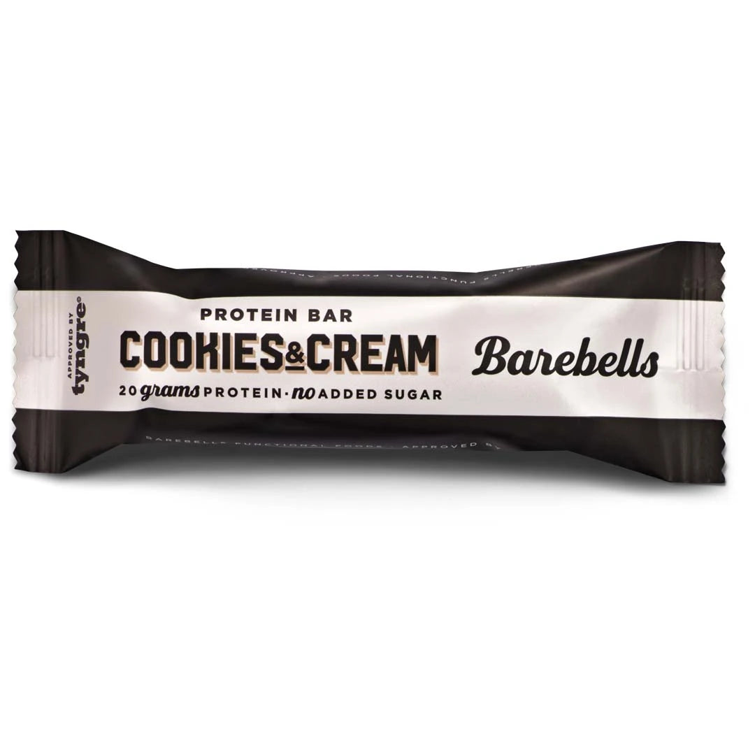 Barebells Soft protein bar 55 g i en svart och vit förpackning för smaken Cookies &amp; Cream., bild 12 av 19