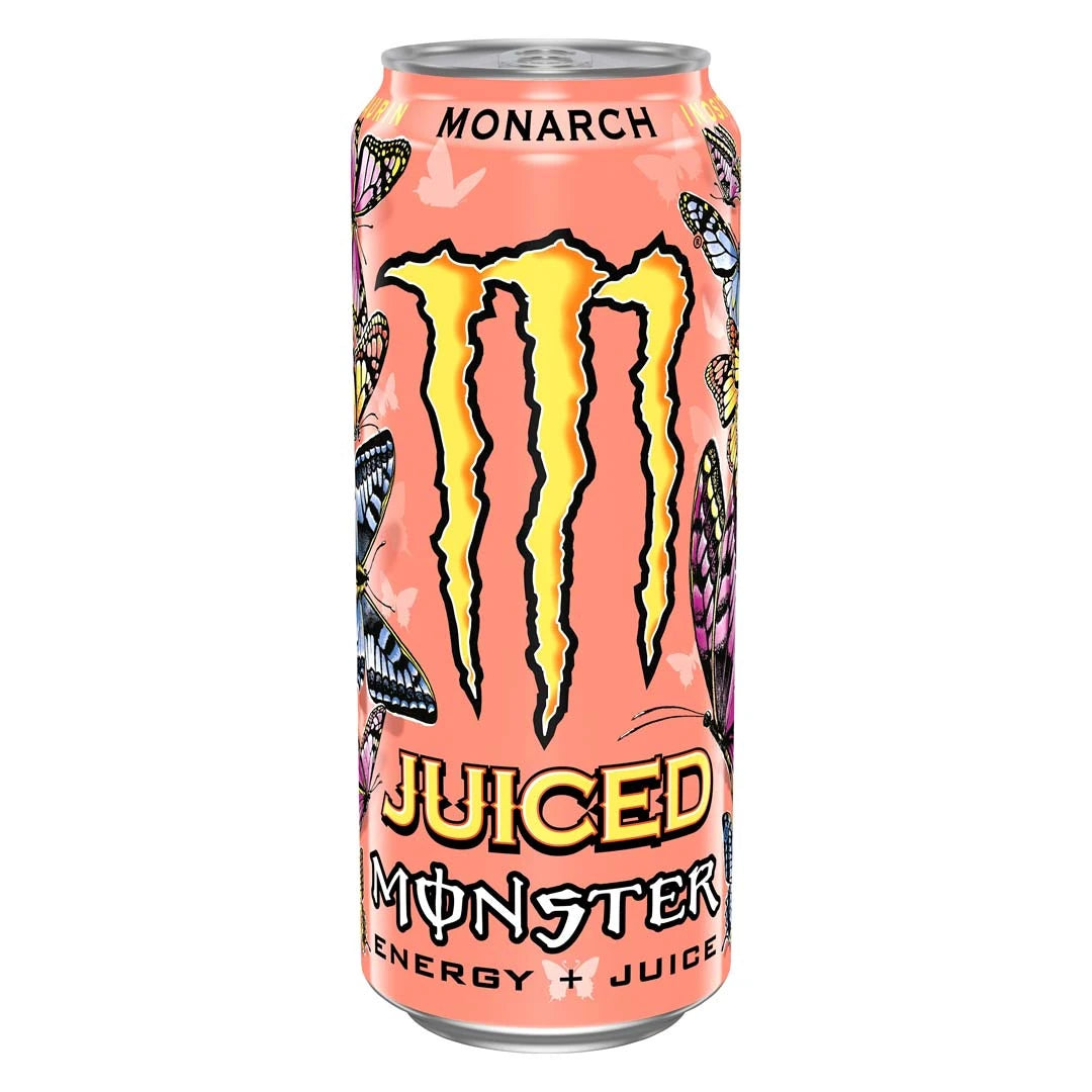 Monster Energy 500 ml i en rosa burk dekorerad med fjärilar för smaken Monarch., bild 3 av 19