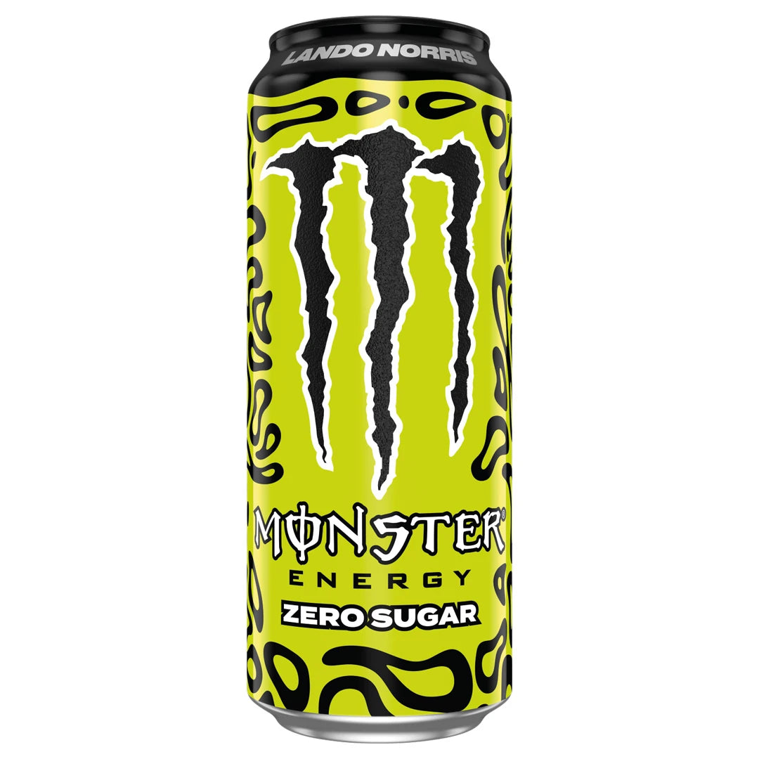 Monster Energy 500 ml i en neongul burk med svarta detaljer för varianten Lando Norris Zero Sugar., bild 14 av 19