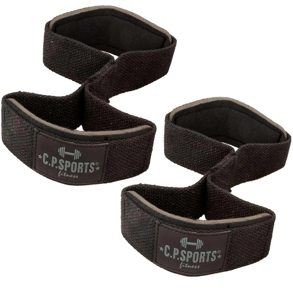 C.P. Sports Figure 8 Straps - Closed Loop Quick Straps Black, ett par svarta dragremmar i slitstark bomull.