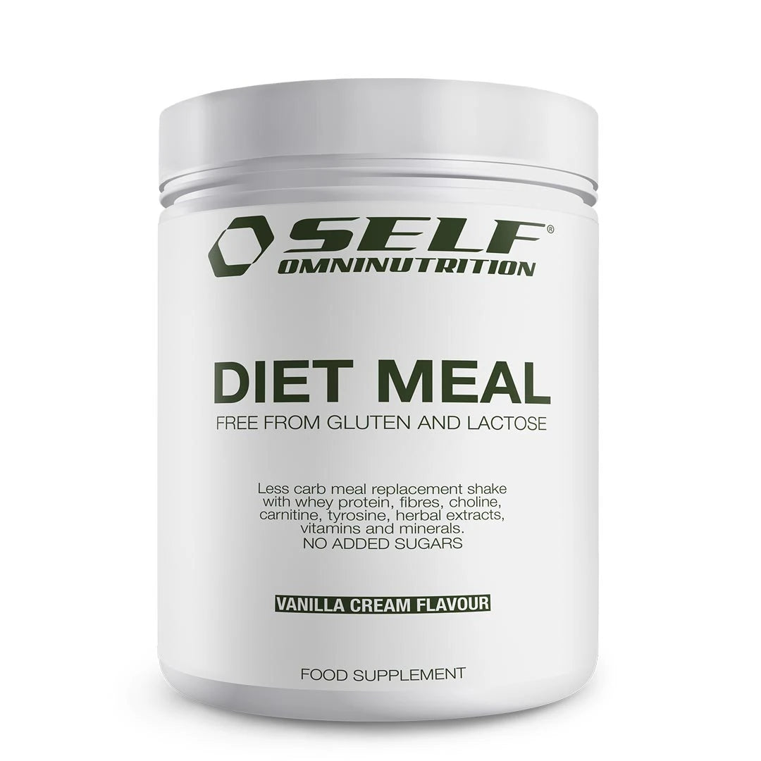 Self Omninutrition Diet meal 500 g måltidsersättning i pulverform, vit burk med smaken Vanilla Cream.