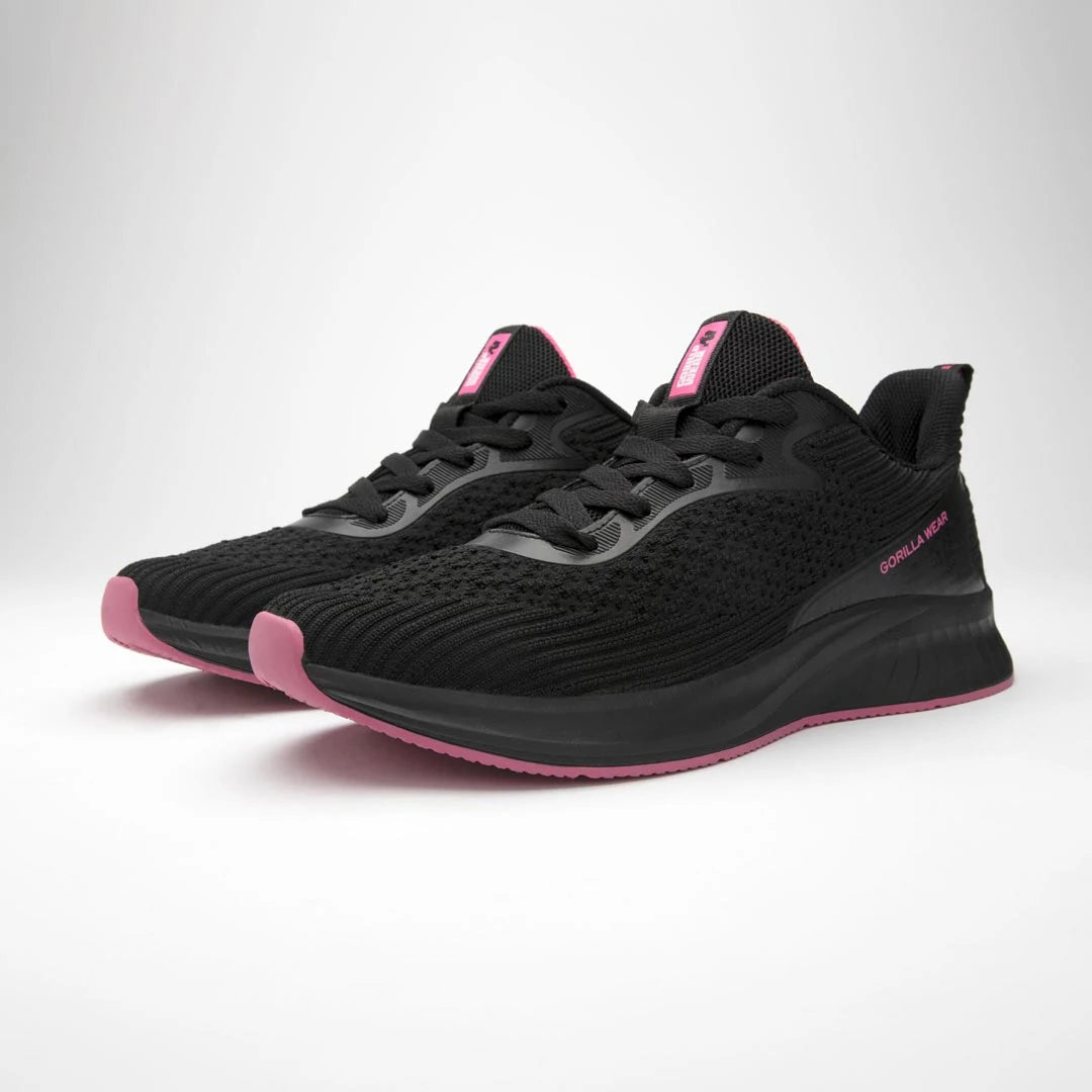 Gorilla Wear Milton Training Shoes Black/Fuchsia, svarta träningsskor i ventilerande mesh med rosa detaljer., bild 5 av 6
