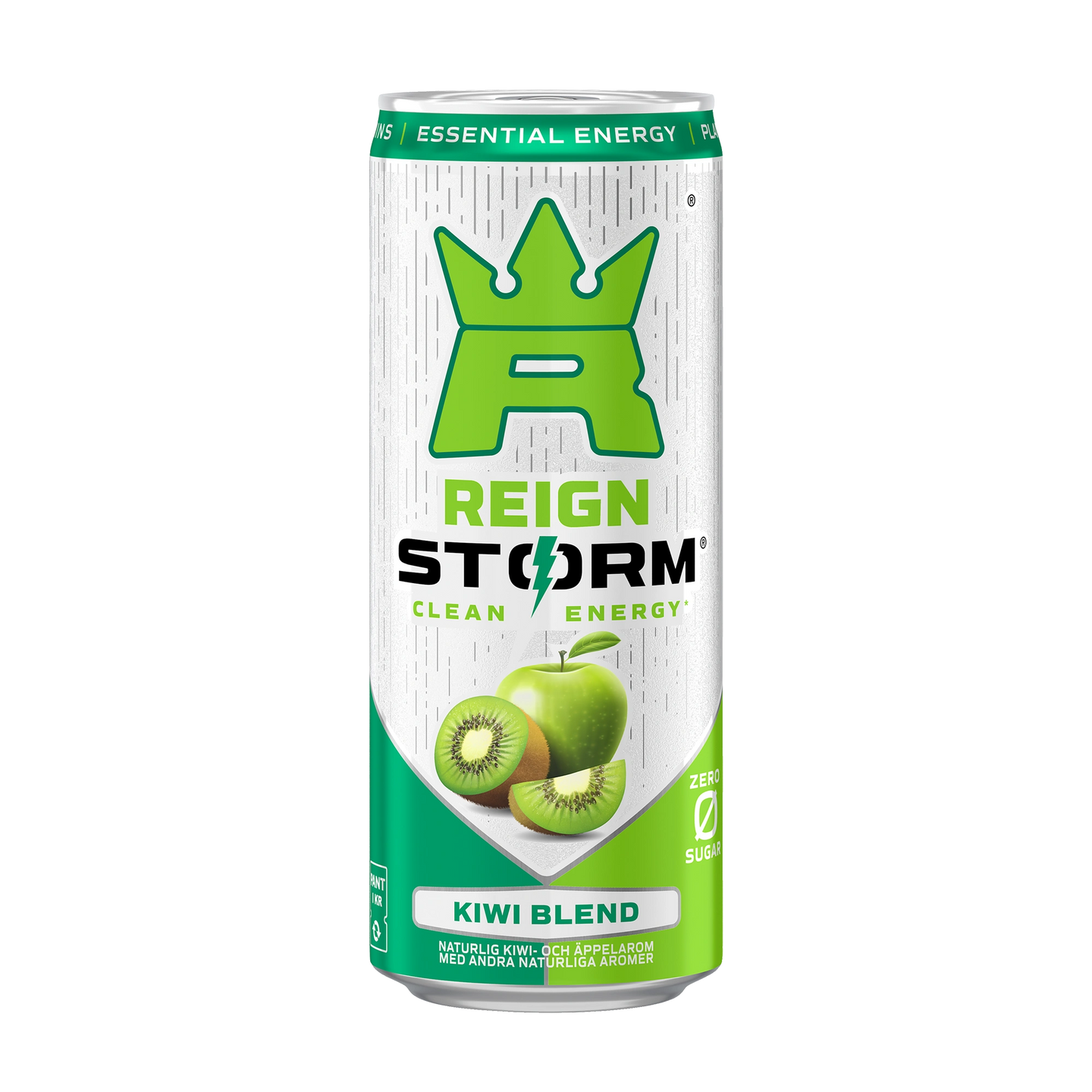 Reign Storm Energy 355 ml energidryck i en vit och grön burk för smaken Kiwi Blend., bild 3 av 5