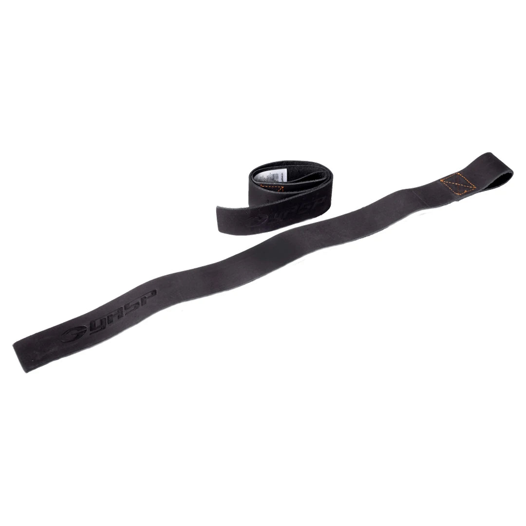Gasp Leather Straps Black är svarta dragremmar i slitstarkt läder med präglad logotyp.