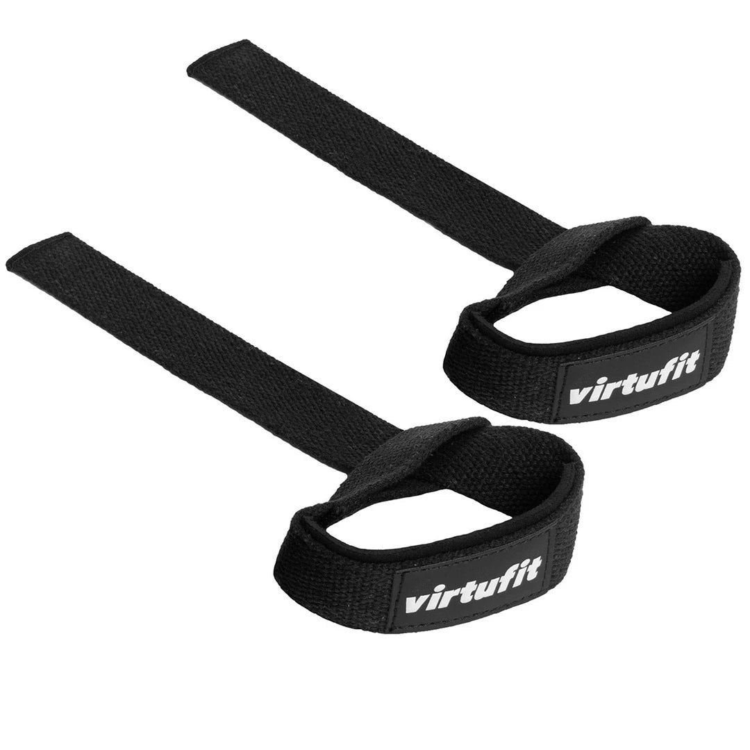 VirtuFit Padded Lifting Straps Black är svarta dragremmar i bomull med skumvaddering för tunga och säkra lyft.