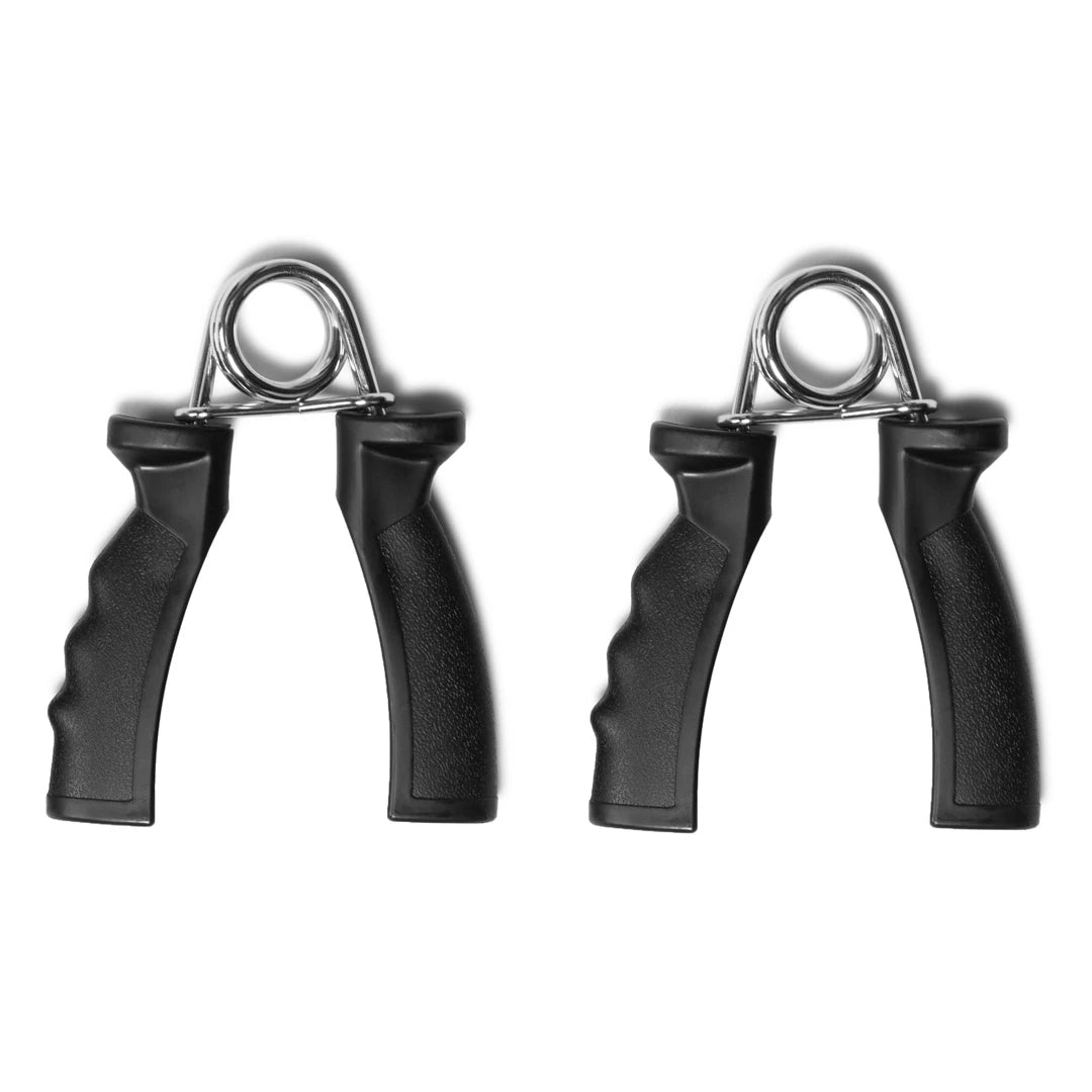 VirtuFit Hand Grips Soft, ett par svarta handtränare med vadderat grepp och metallfjäder för smidig greppträning.