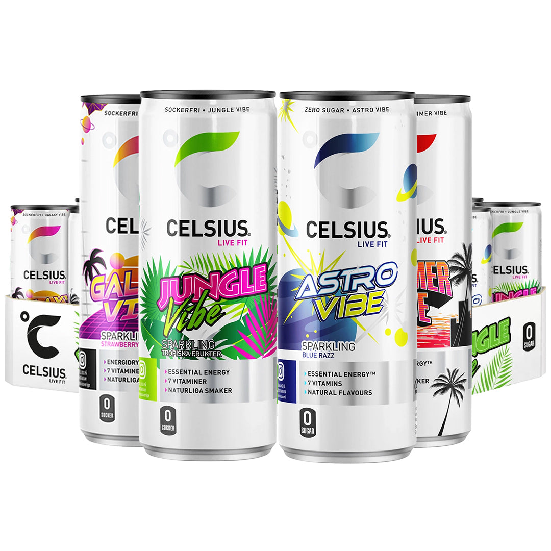 24 x Celsius 355 ml Mixflak - Utvalda smaker