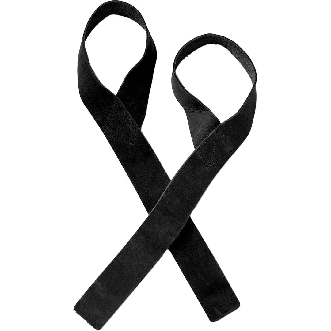 Ignited Pro Leather Straps Black är två svarta dragremmar i förstklassigt läder med ergonomisk design för tunga dragövningar.