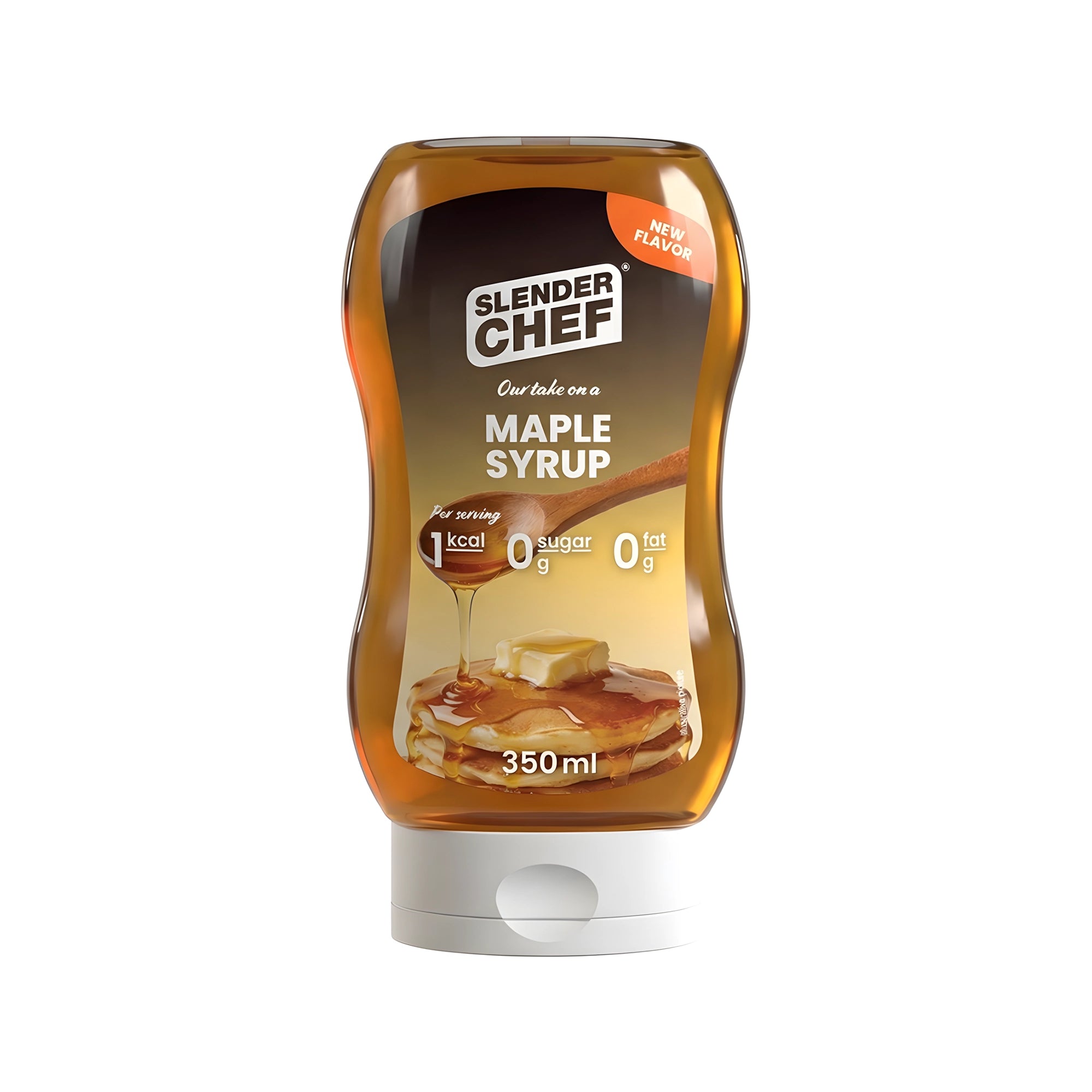 Slender Chef Sweet Sauce 350 ml i en genomskinlig klämflaska med vit kork för smaken Maple Syrup., bild 6 av 7