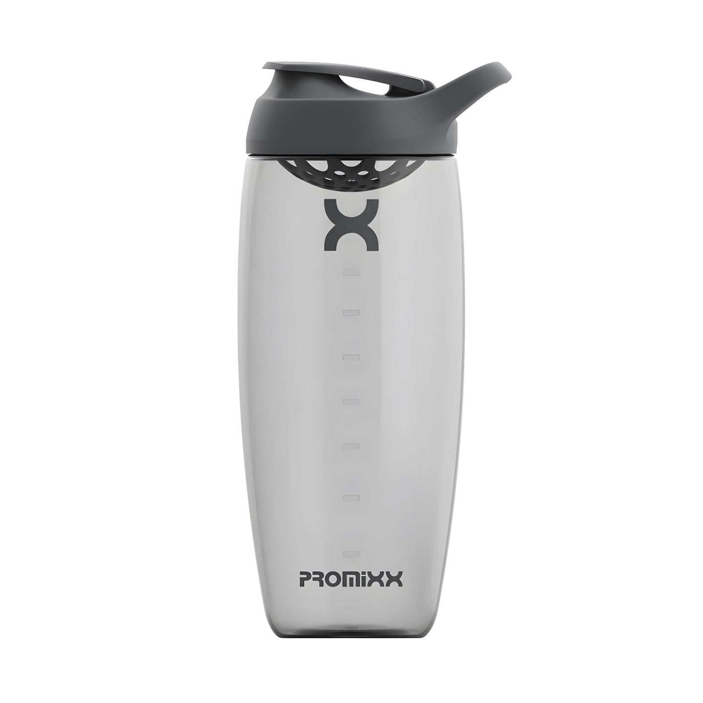 Transparent ProMixx Pursuit Shaker Bottle 950 ml i färgen Graphite Grey med mörkgrått sportlock och bärloop., bild 4 av 4