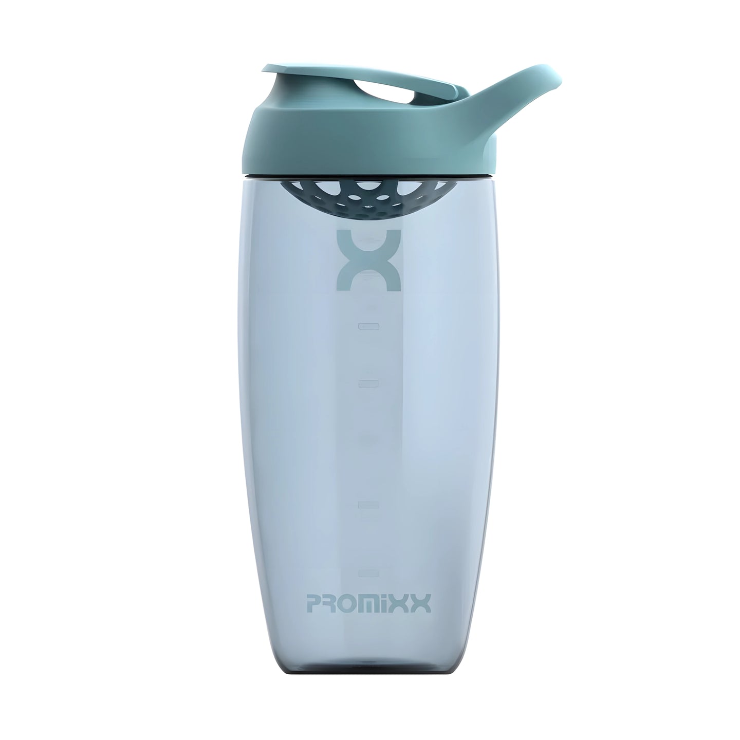 ProMixx Pursuit Shaker Bottle 700 ml med blått lock, integrerad agitator och transparent flaska i ECOZEN-material., bild 2 av 4