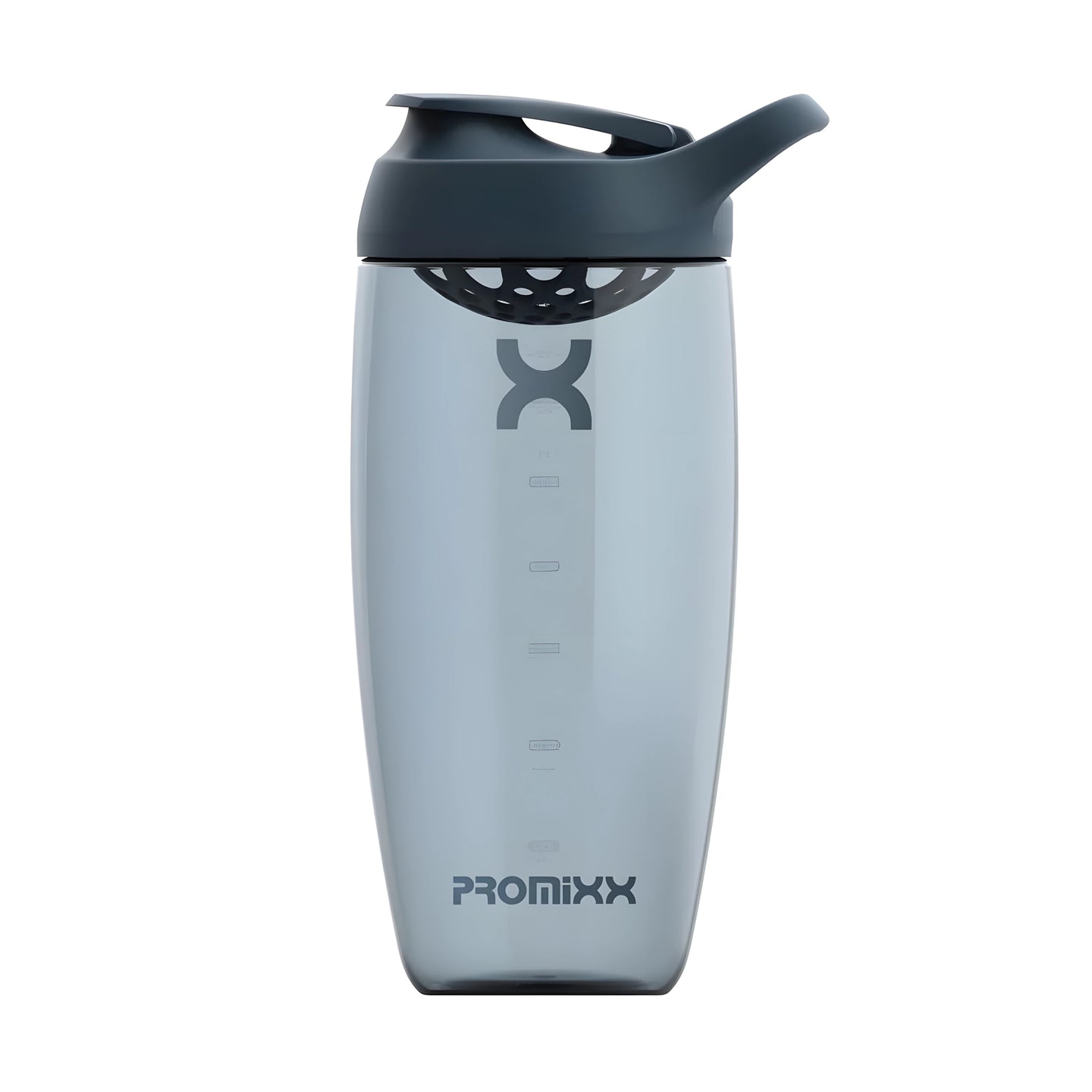 Grafitgrå ProMixx Pursuit Shaker Bottle 700 ml med transparent design, inbyggd agitator och tätslutande lock., bild 3 av 4
