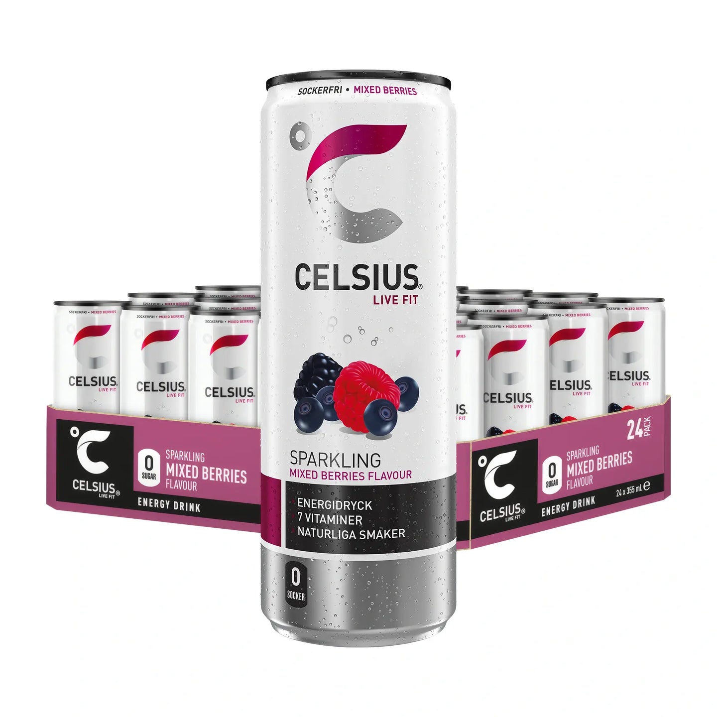 24 x Celsius 355 ml Mixed Berries, bild 1 av 1