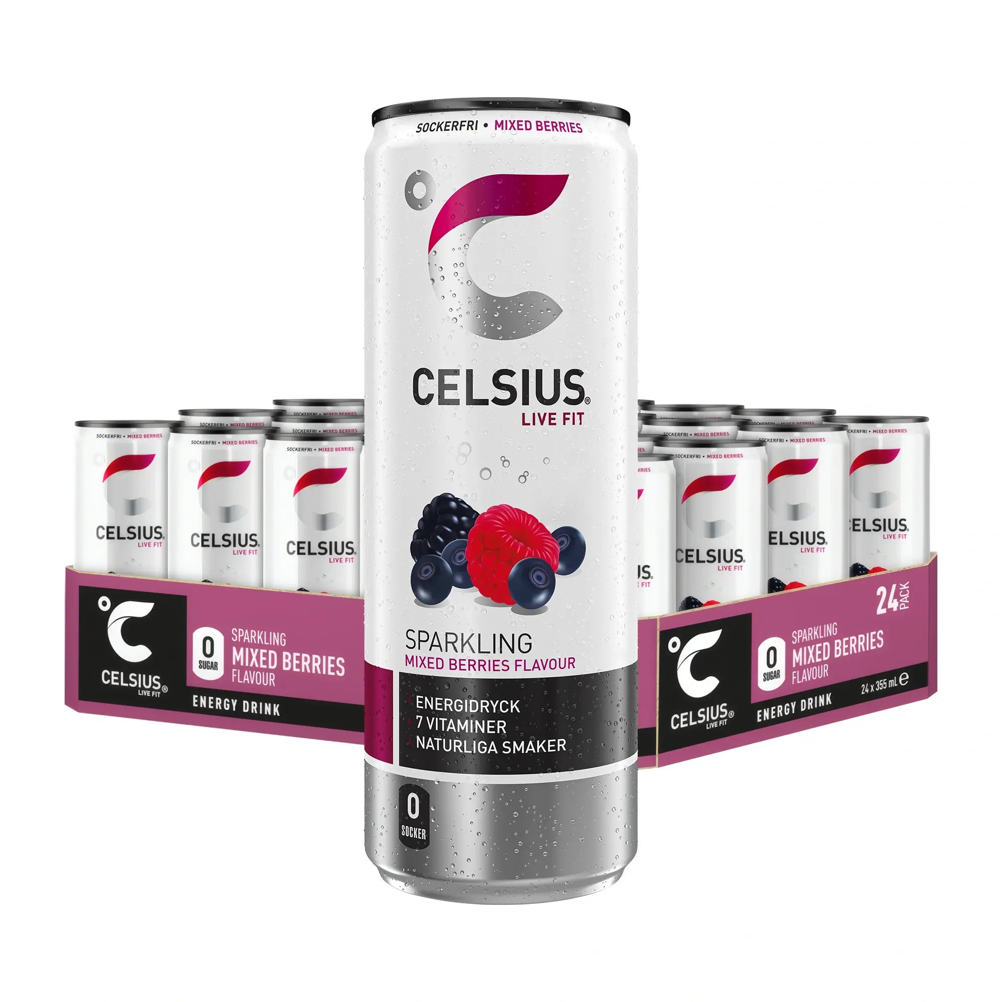 24 x Celsius 355 ml Mixed Berries, bild 1 av 1