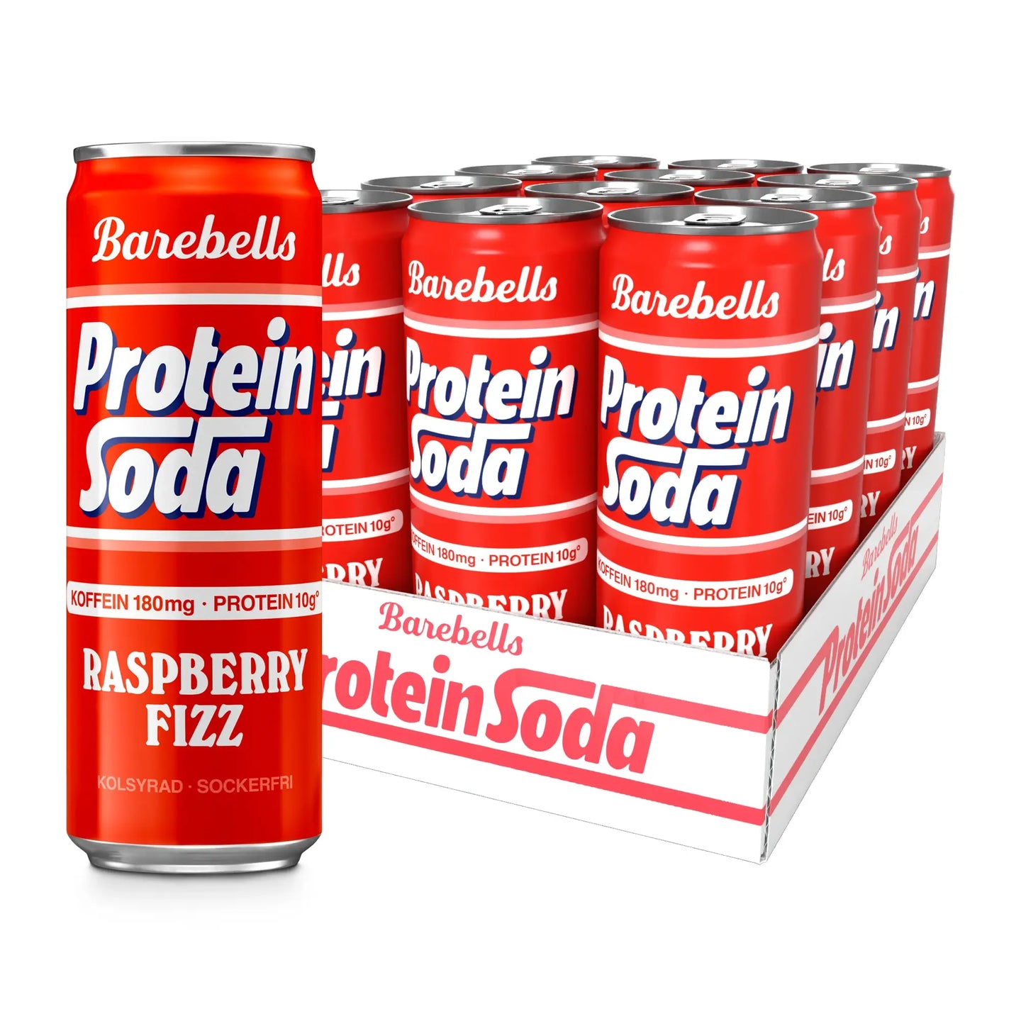 12 x Barebells Protein Soda 355 ml Raspberry Fizz, bild 1 av 1
