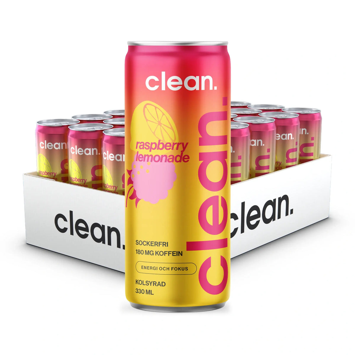 24 x Clean Drink 330 ml Raspberry Lemonade