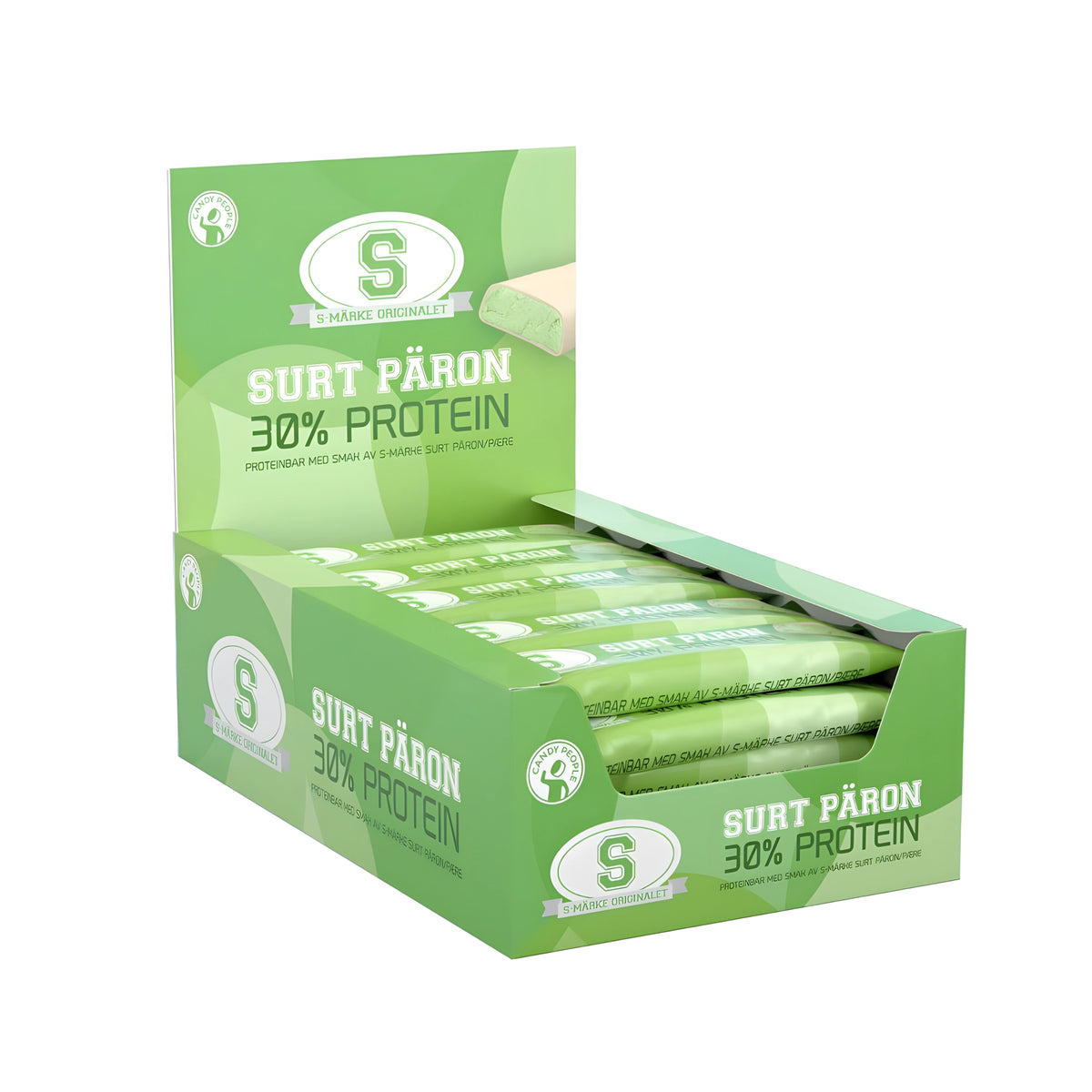 20 x S-märke Proteinbar 35 g Surt Päron