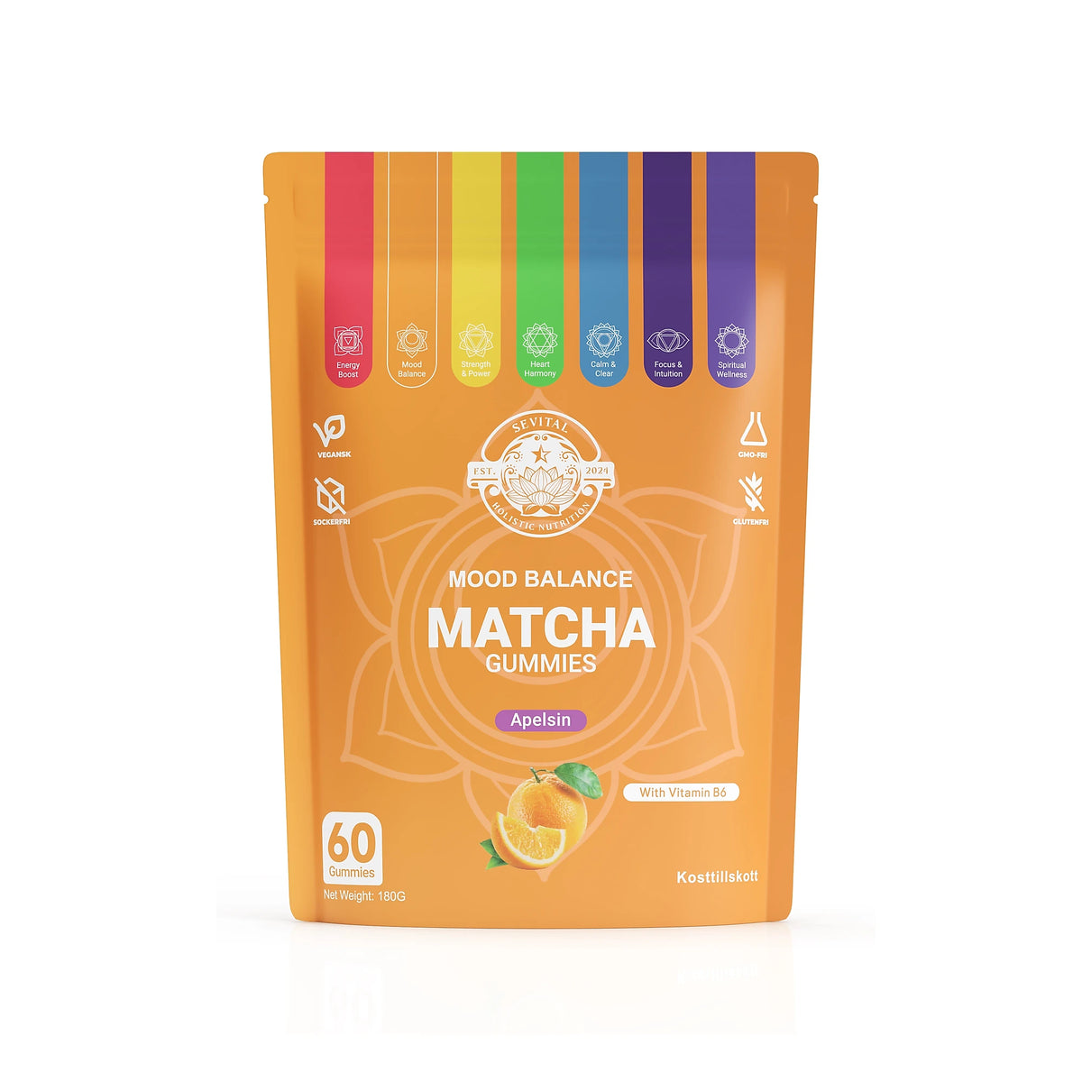 Sevital Matcha Gummies 60 st Apelsin, bild 1 av 1