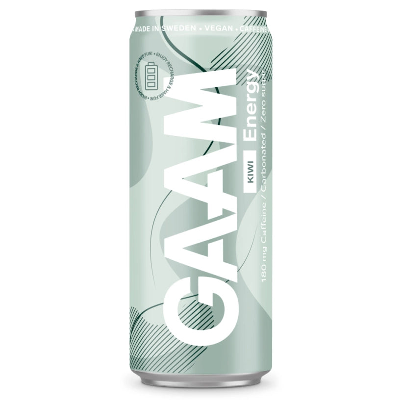 GAAM Energy 330 ml energidryck i en ljusgrön burk med mörkgröna mönster för smaken Kiwi.