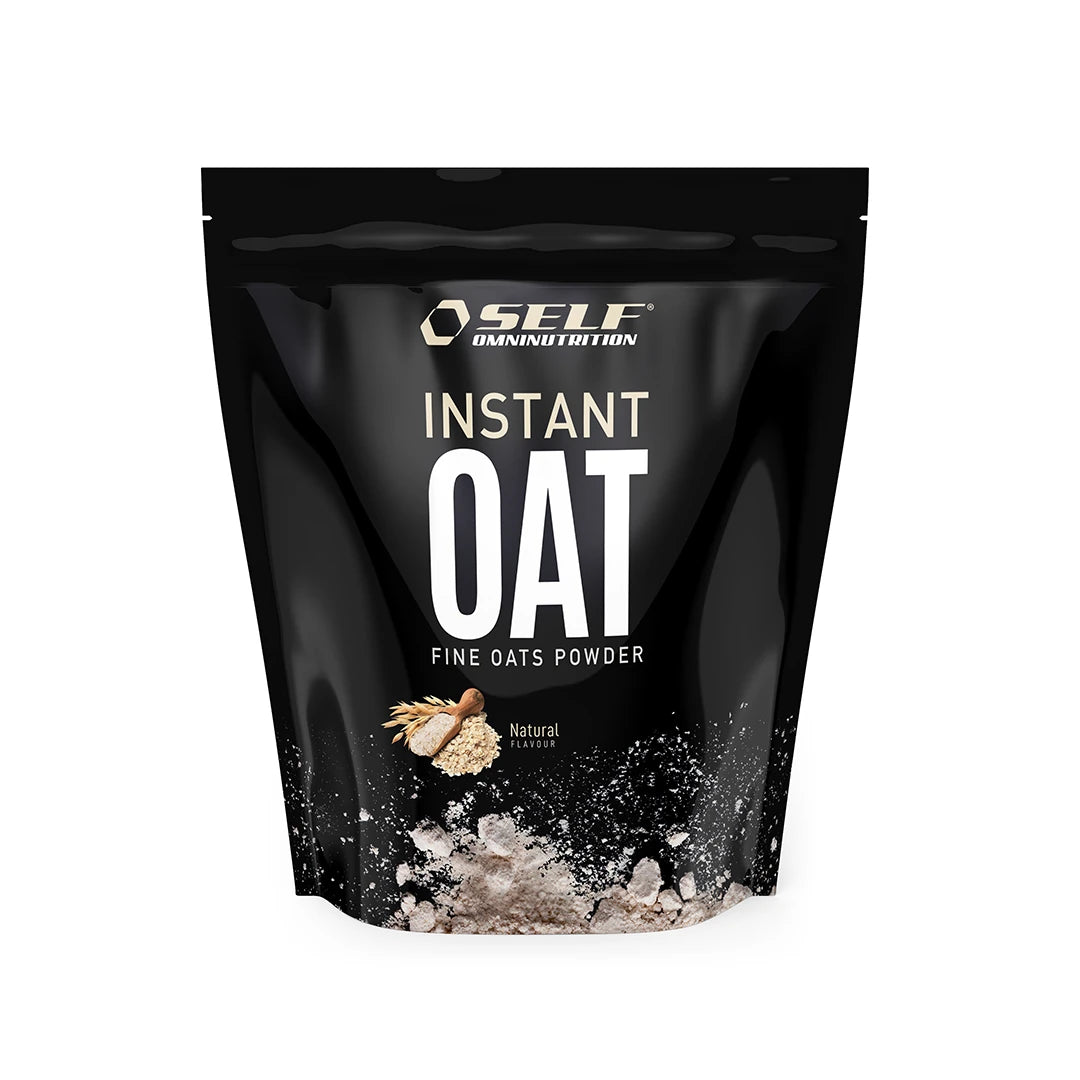 Self Omninutrition Instant Oat 1 kg snabbgröt i en svart påse med vit text och naturell smak.