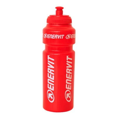 Enervit Vattenflaska 750 ml i en sportig design, röd färg med vita logotyper och smidig kork.