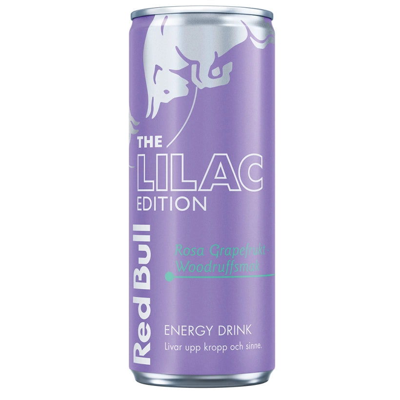 Red Bull Energidryck 250 ml i en lila burk för smaken Lilac Edition.