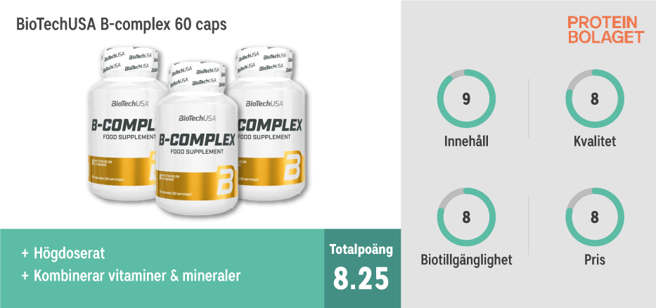 B-vitamin bäst i test - BioTechUSA B-complex 60 caps